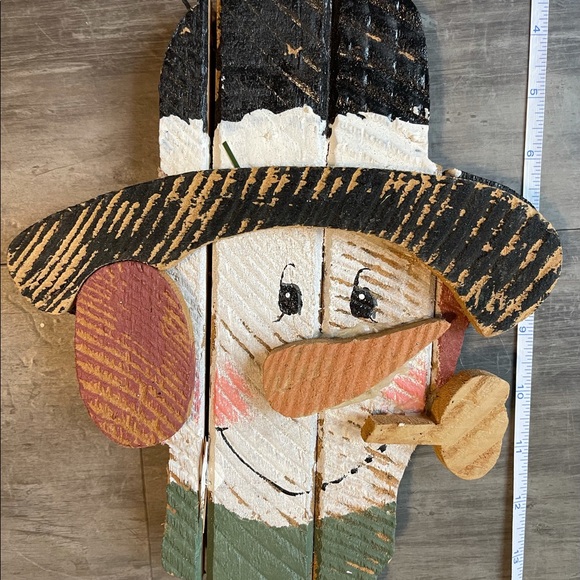 Wooden snowman hanging decoration - Picture 3 of 3